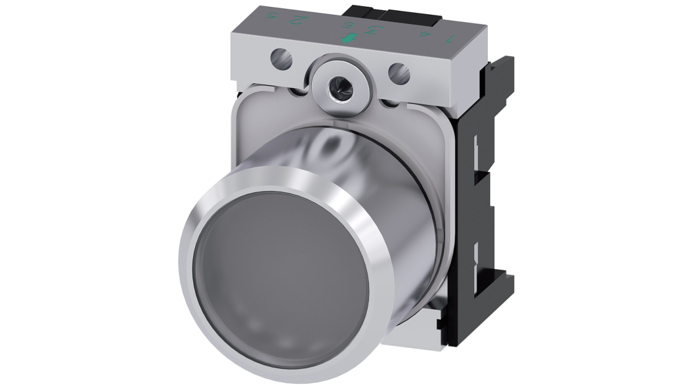 Siemens SIRIUS ACT Series Clear Momentary Push Button Head, 22mm Cutout, IP66, IP67, IP69K