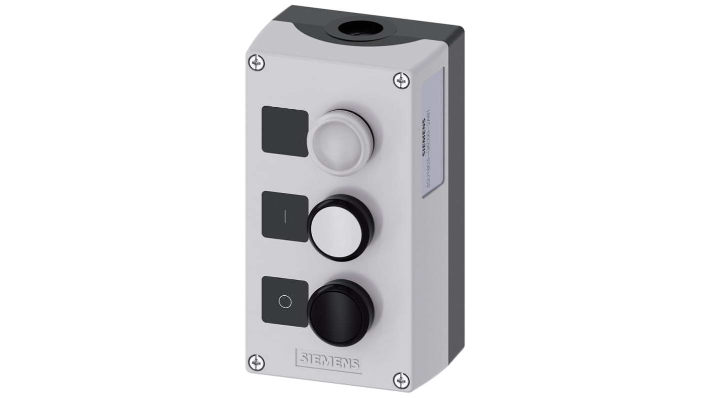 Interruptor de estación de control Siemens Roscado 10A IP66, IP67, IP69 SIRIUS ACT Negro, Blanco