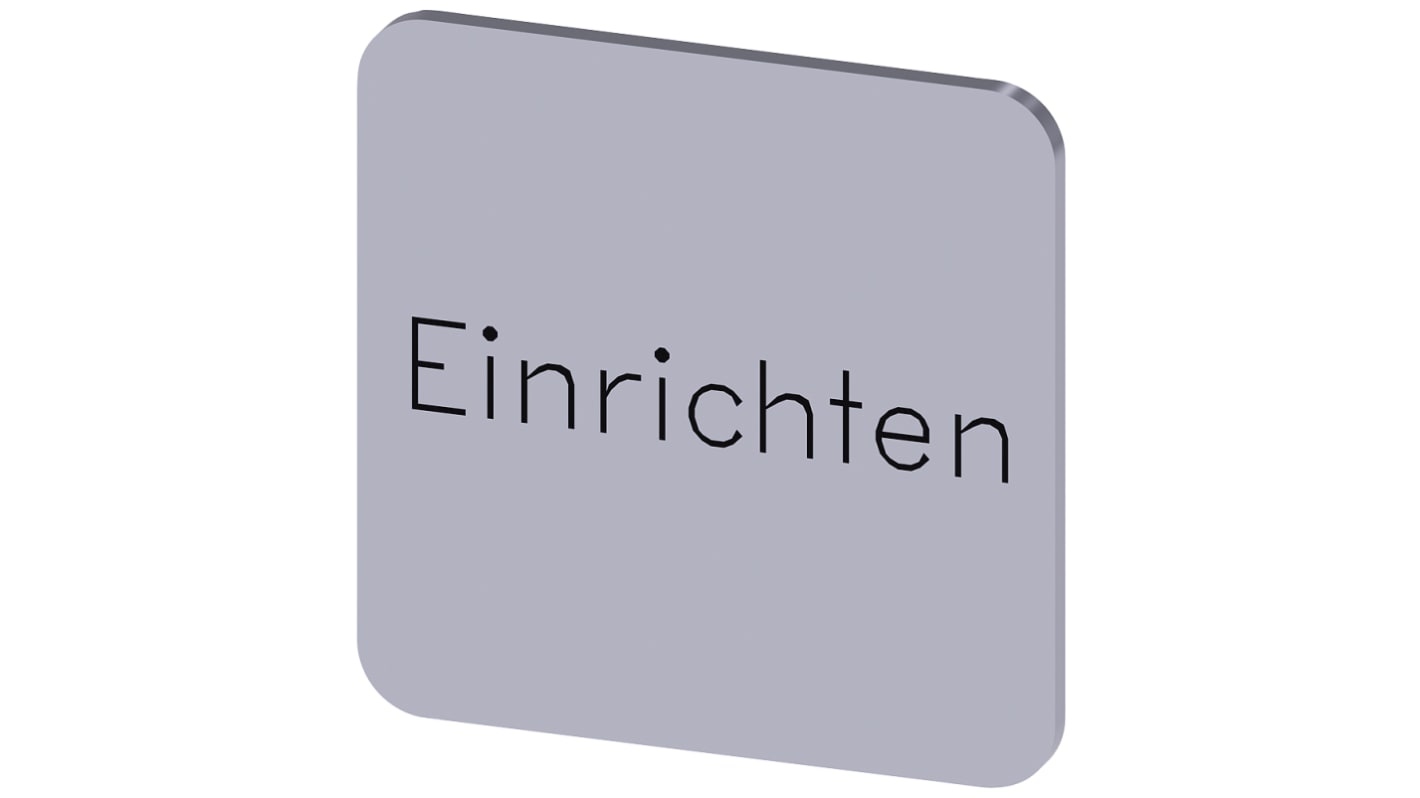 Siemens Labeling plate, Einrichten