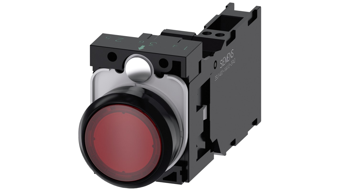 Siemens SIRIUS ACT Series Illuminated Push Button Complete Unit, 22mm Cutout, SPST, IP66, IP67, IP69(IP69K)