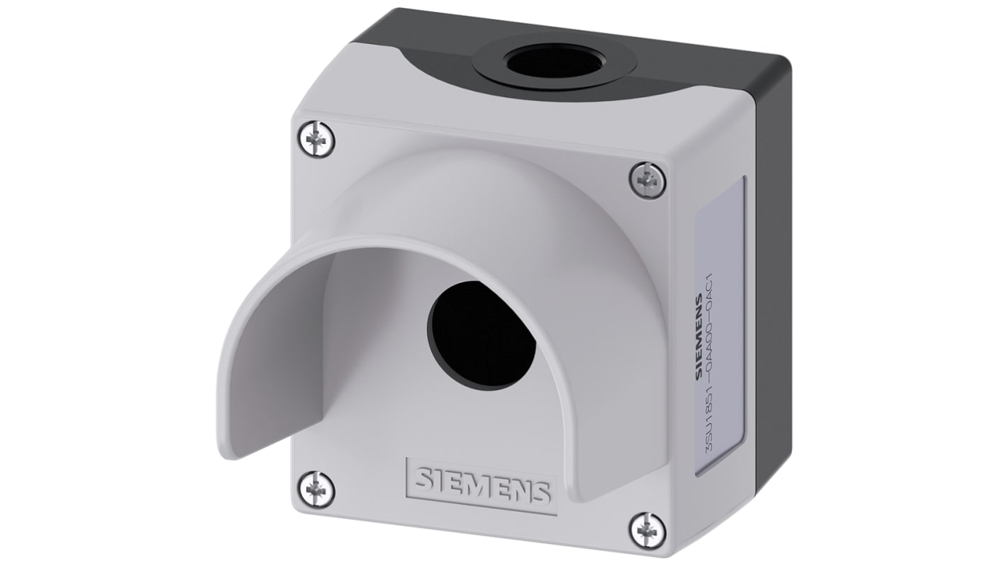 Siemens SIRIUS ACT Drucktaster-Gehäuse x Ø 22mm, Grau, Metall