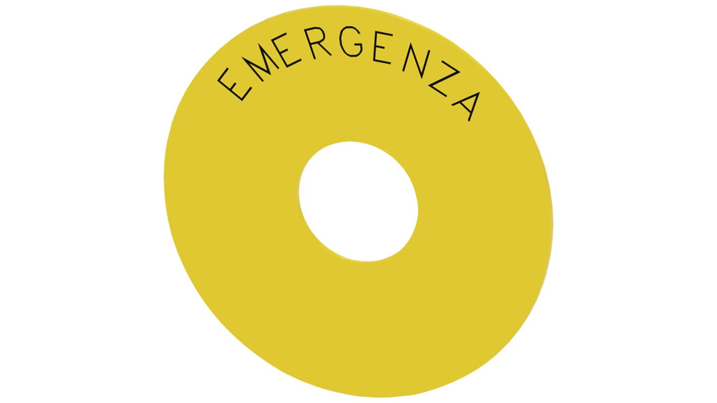 Siemens EMERGENCY STOP backing plate, Emergenza