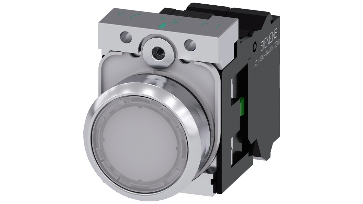 Siemens SIRIUS ACT Series Illuminated Push Button Complete Unit, 22mm Cutout, SPST, IP66, IP67, IP69(IP69K)