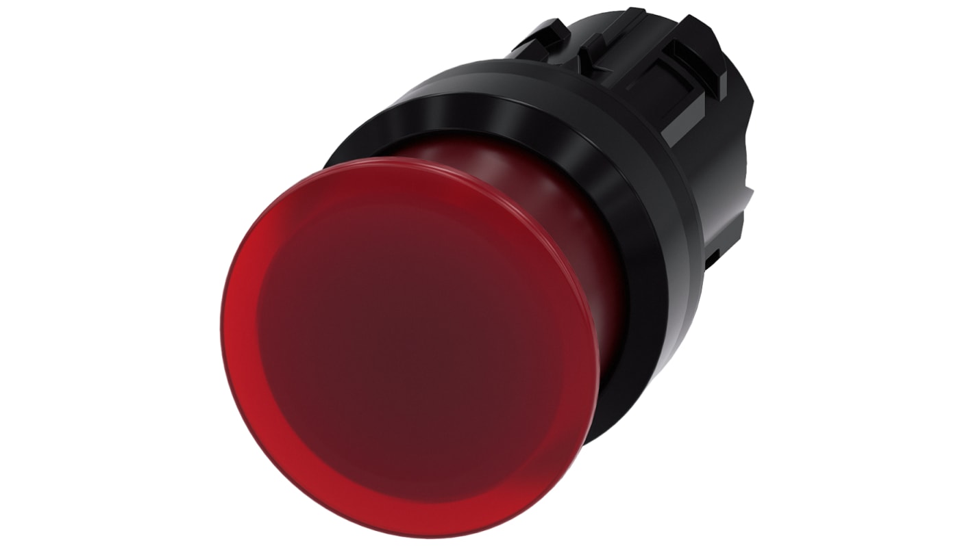 Cabezal de pulsador Siemens serie SIRIUS ACT, Ø 22mm, de color Rojo, Momentáneo, IP66, IP67, IP69K