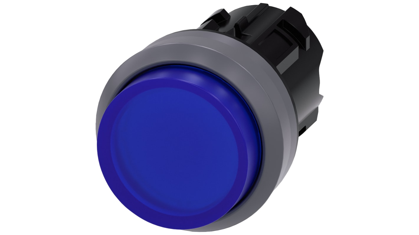 Siemens SIRIUS ACT Series Blue Momentary Push Button Head, 22mm Cutout, IP66, IP67, IP69K