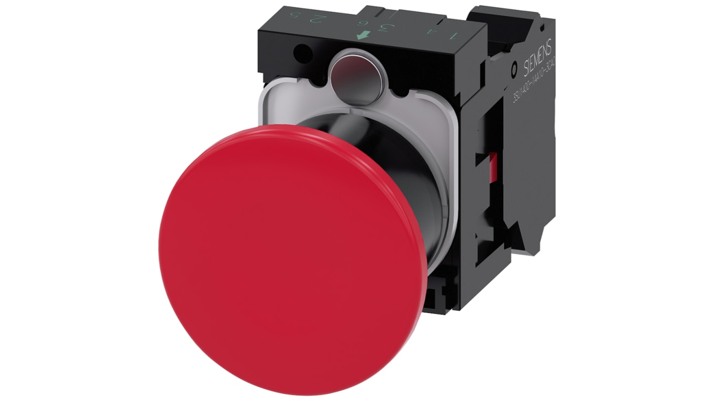 Siemens SIRIUS ACT Series Push Button Complete Unit, 22mm Cutout, SPST, IP66, IP67, IP69(IP69K)