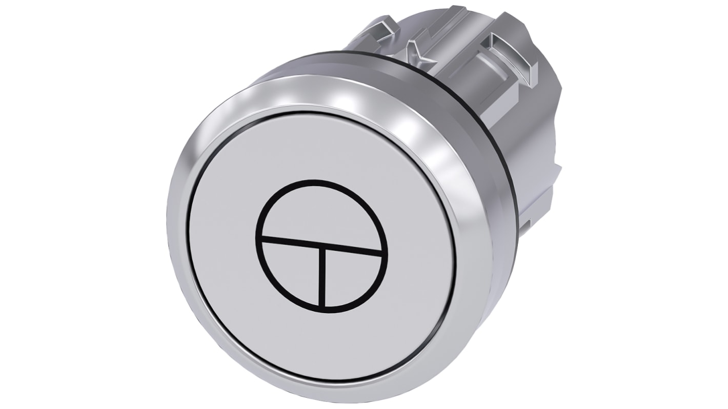 Cabezal de pulsador Siemens serie SIRIUS ACT, Ø 22mm, de color Blanco, Momentáneo, IP66, IP67, IP69K