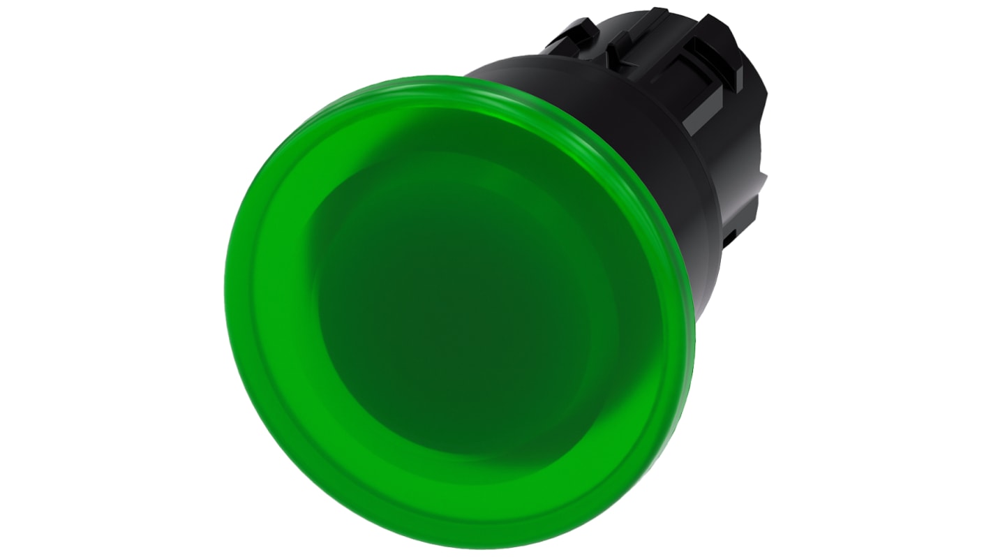 Siemens SIRIUS ACT Series Green Latching Push Button Head, 22mm Cutout, IP66, IP67, IP69K