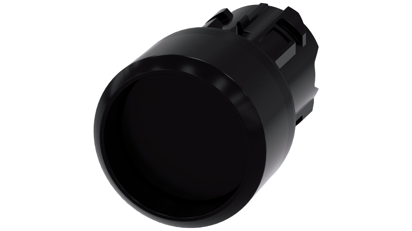 Cabezal de pulsador Siemens serie SIRIUS ACT, Ø 22mm, de color Negro, Momentáneo, IP66, IP67, IP69K