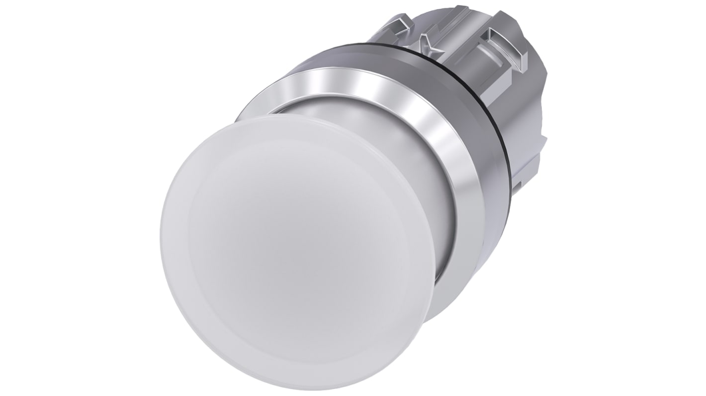 Cabezal de pulsador Siemens serie SIRIUS ACT, Ø 22mm, de color Blanco, Momentáneo, IP66, IP67, IP69K