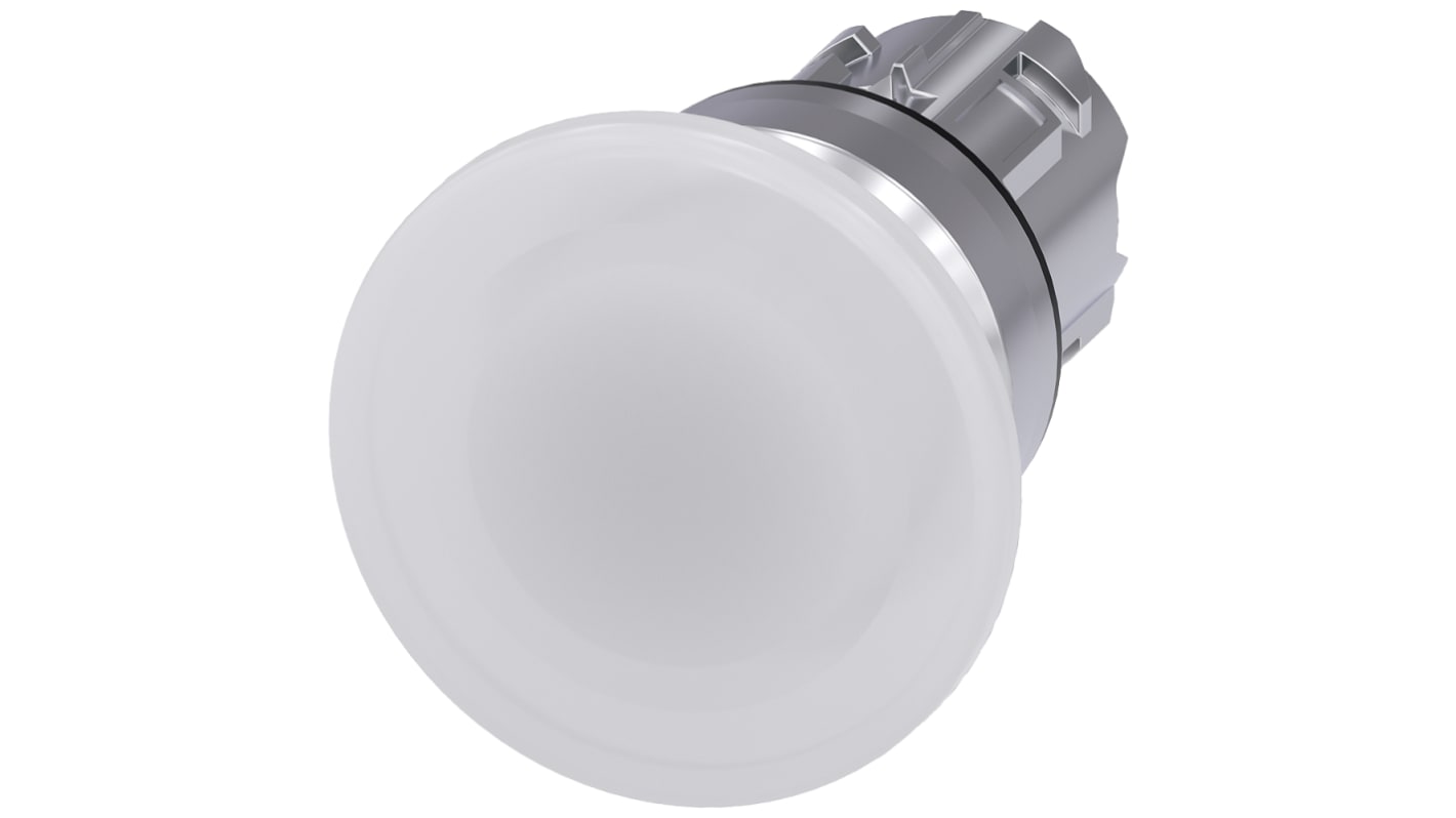 Tête de bouton poussoir Siemens, SIRIUS ACT Blanc, Ø découpe 22mm, Momentané