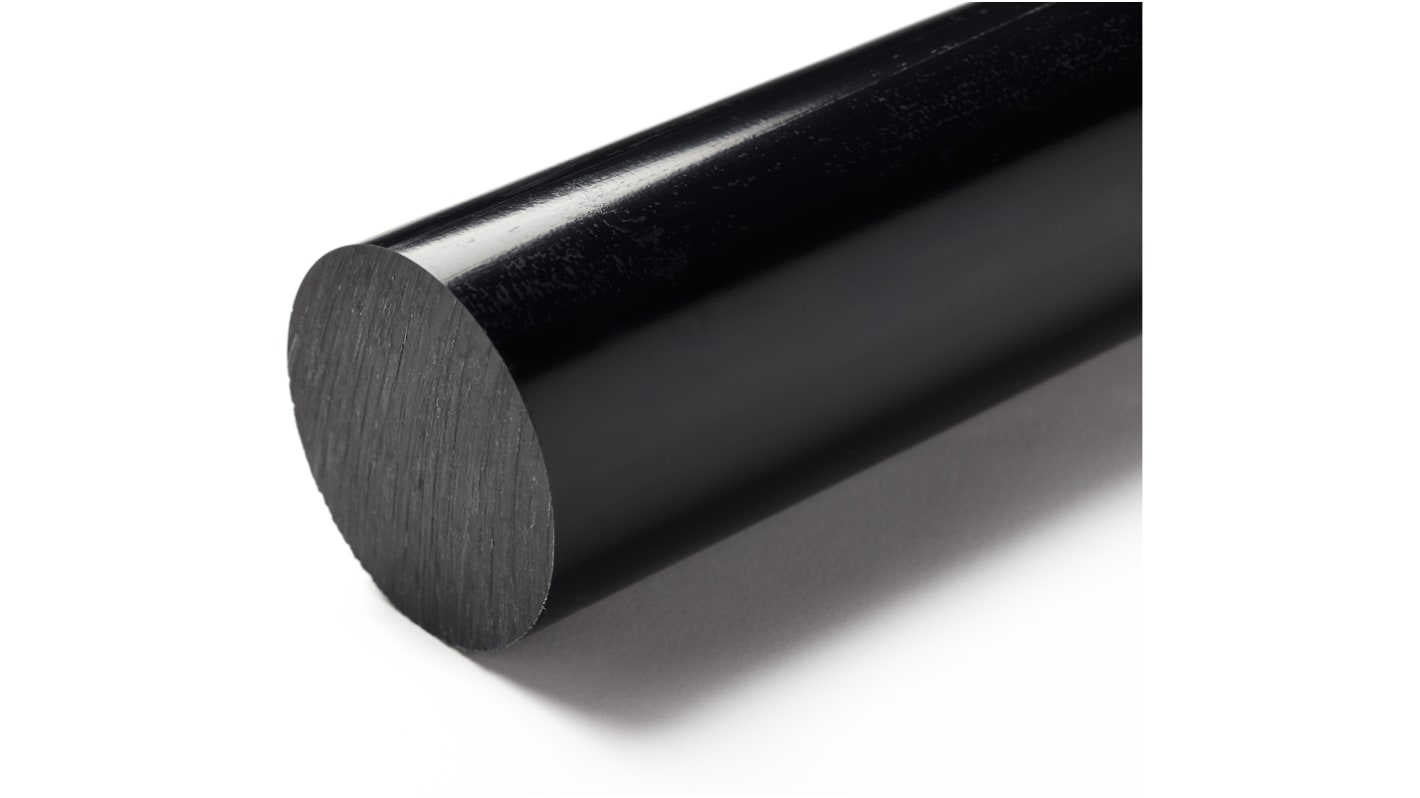 RS PRO Black Nylon Rod, 500mm x 100mm Diameter