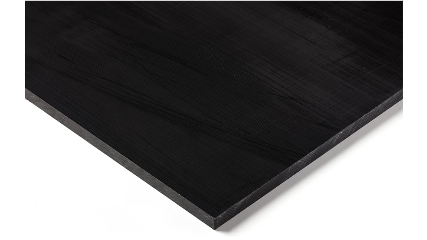 RS PRO Black Plastic Sheet, 500mm x 500mm x 20mm