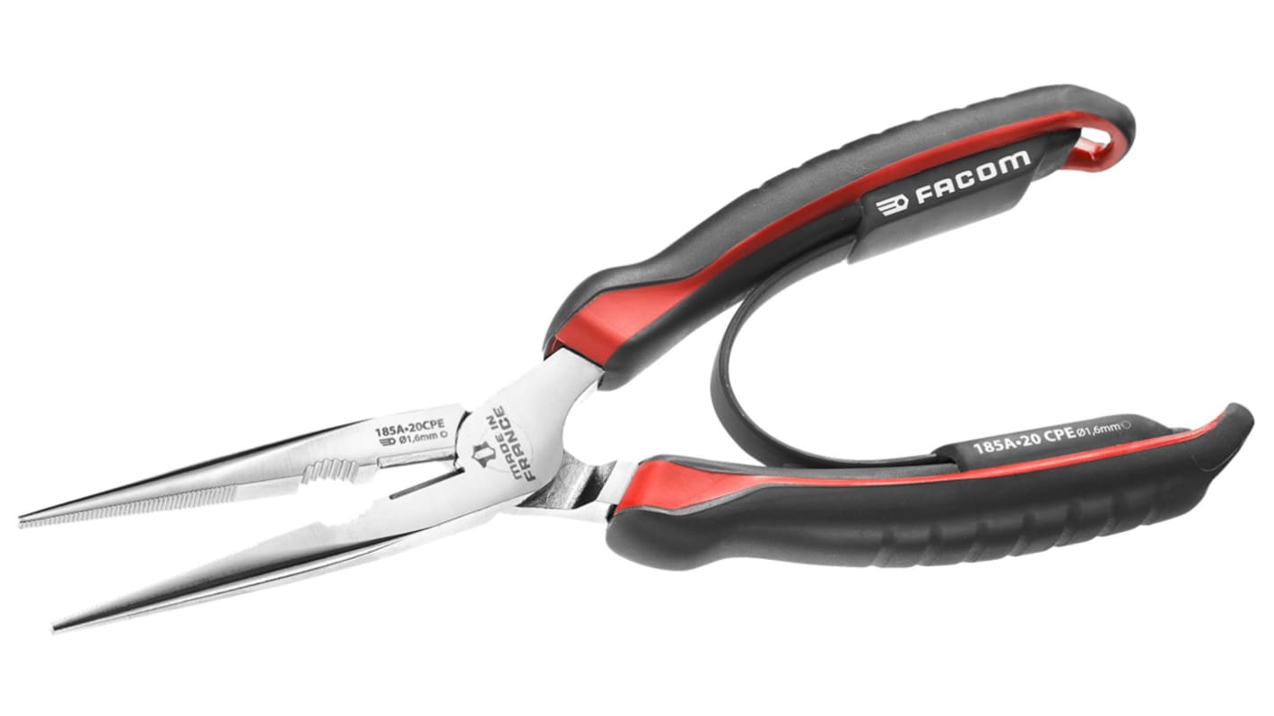 Facom Round Nose Pliers, 200 mm Overall, 20mm Jaw