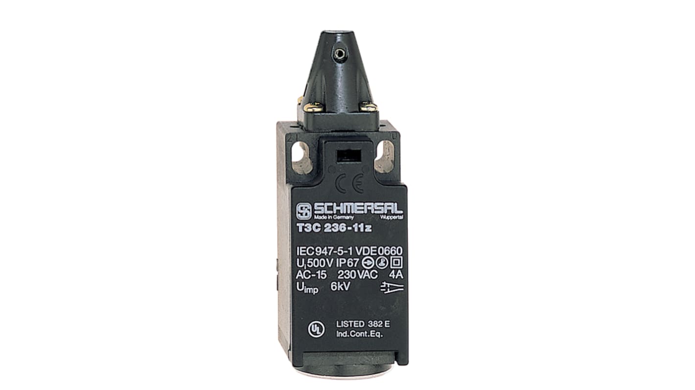 Interruptor de bisagra de seguridad Schmersal T4C 236-11Z, Bisagra, NA/NC, 4 A, 230V, 24V, 1, M20 x 1,5, M20, 70mm,