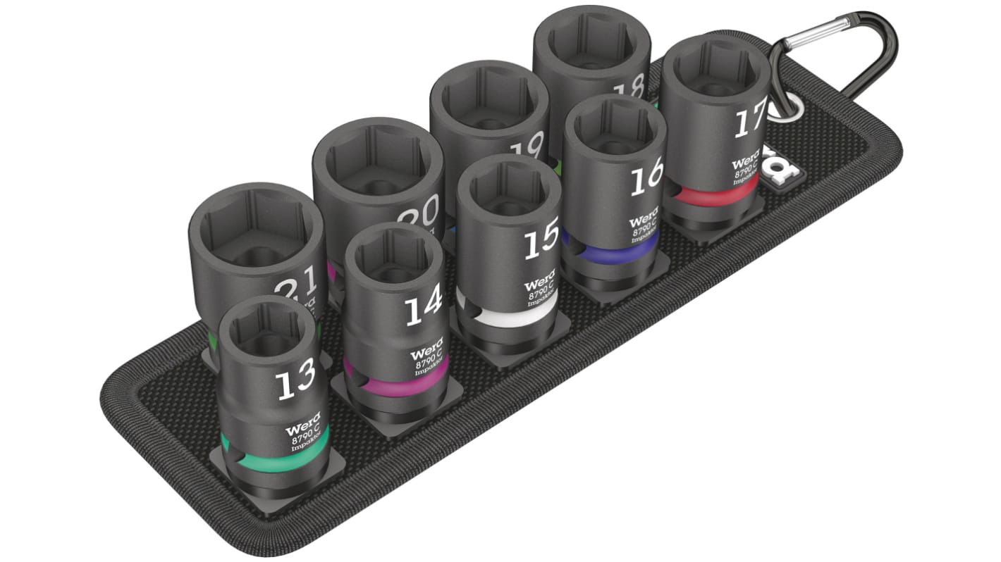 05004580001 Wera 10Piece 1/2 in Impact Socket Set , Hex Bit RS