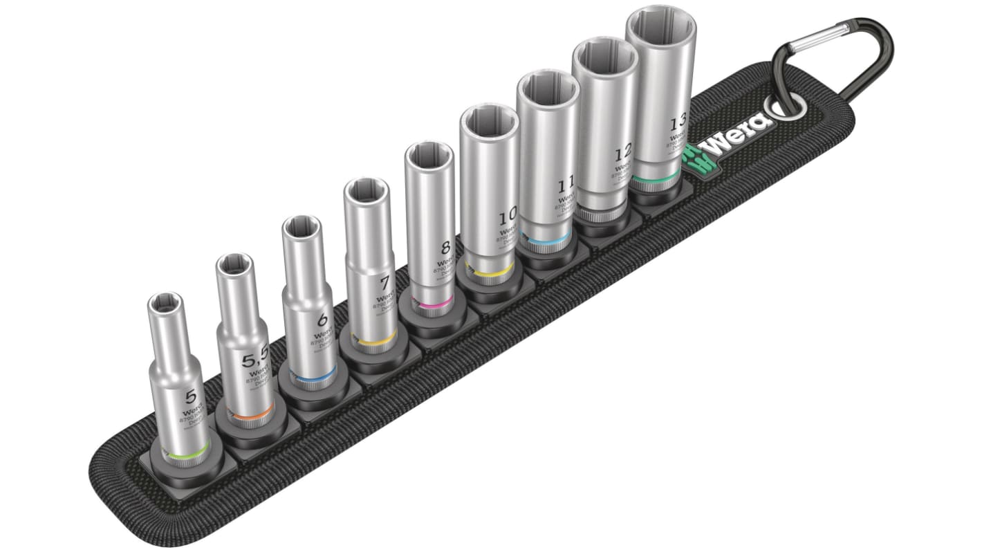 05004525001 Wera 1/4 in Deep Socket Set RS
