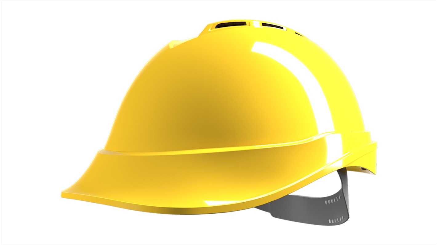 MSA Safety V-Gard 200 Yellow Safety Helmet , Adjustable, Ventilated