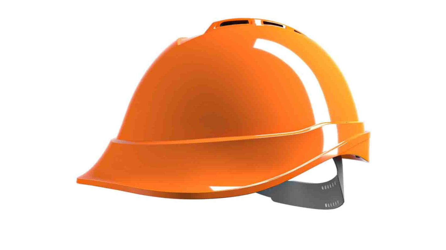 MSA Safety V-Gard 200 Orange Safety Helmet , Adjustable, Ventilated