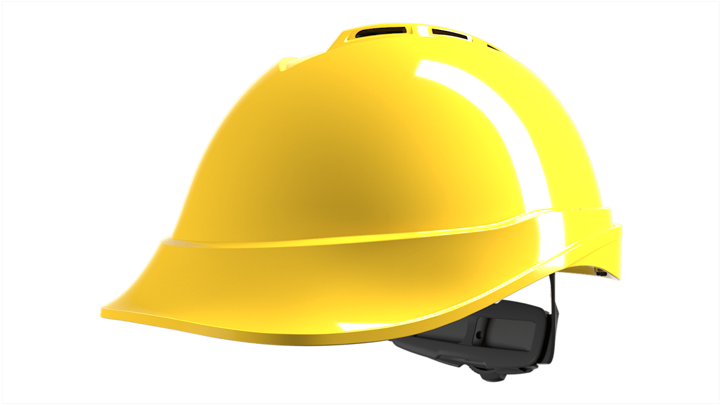 MSA Safety V-Gard 200 Yellow Safety Helmet , Adjustable, Ventilated