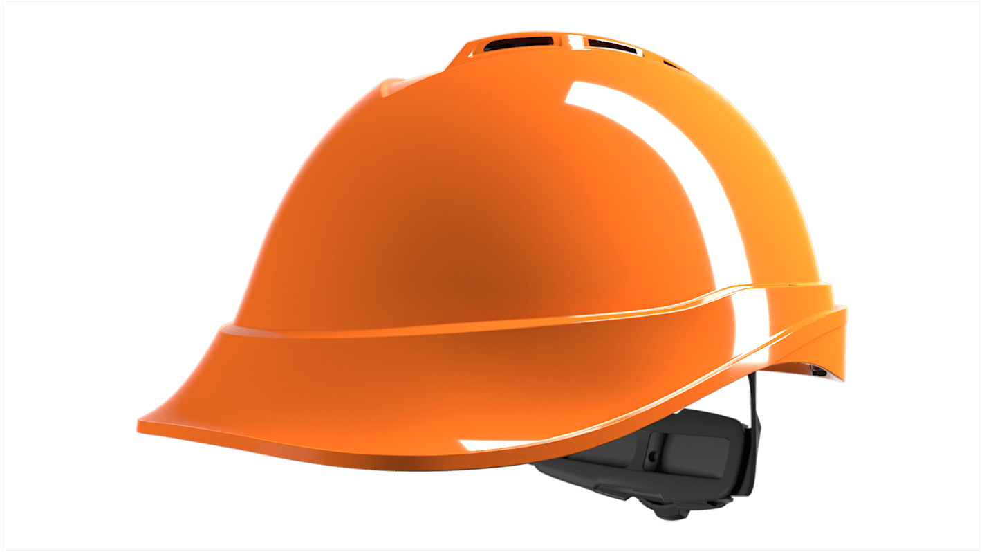 MSA Safety V-Gard 200 Orange Safety Helmet , Adjustable, Ventilated