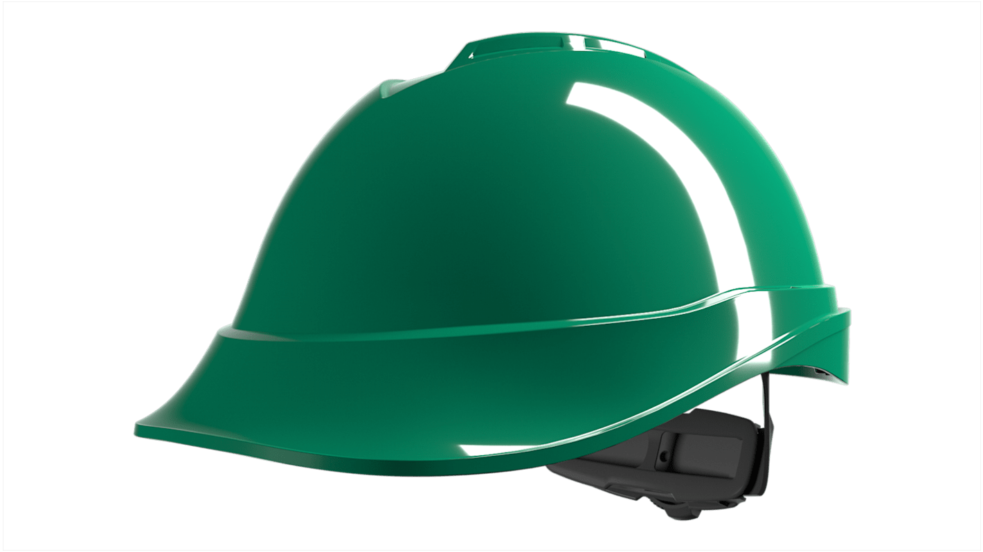 MSA Safety V-Gard 200 Green Safety Helmet , Adjustable