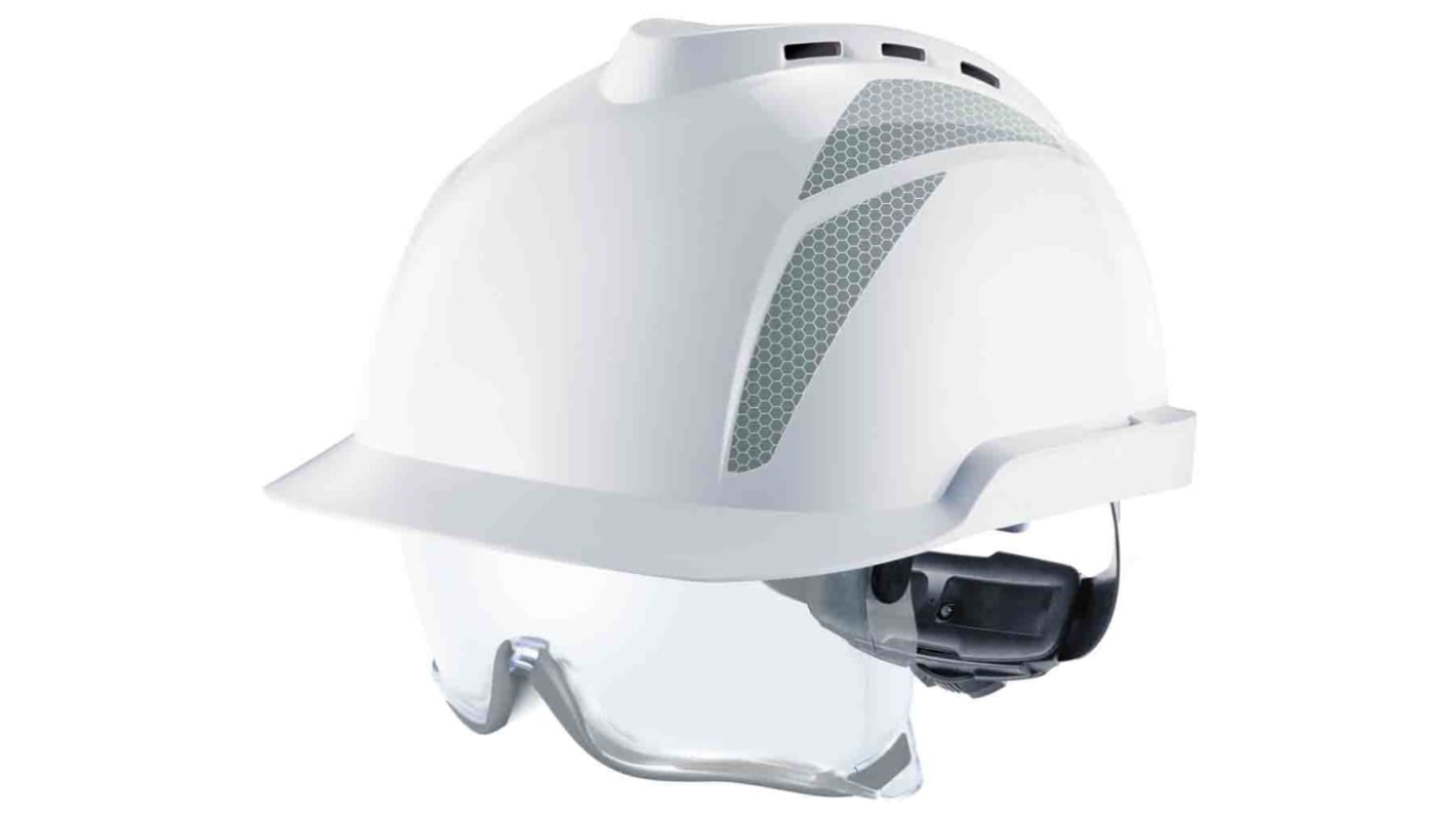 Casco di sicurezza Ventilato MSA Safety V-Gard 930 in ABS, con protezione occhi integrata , col. Colore bianco