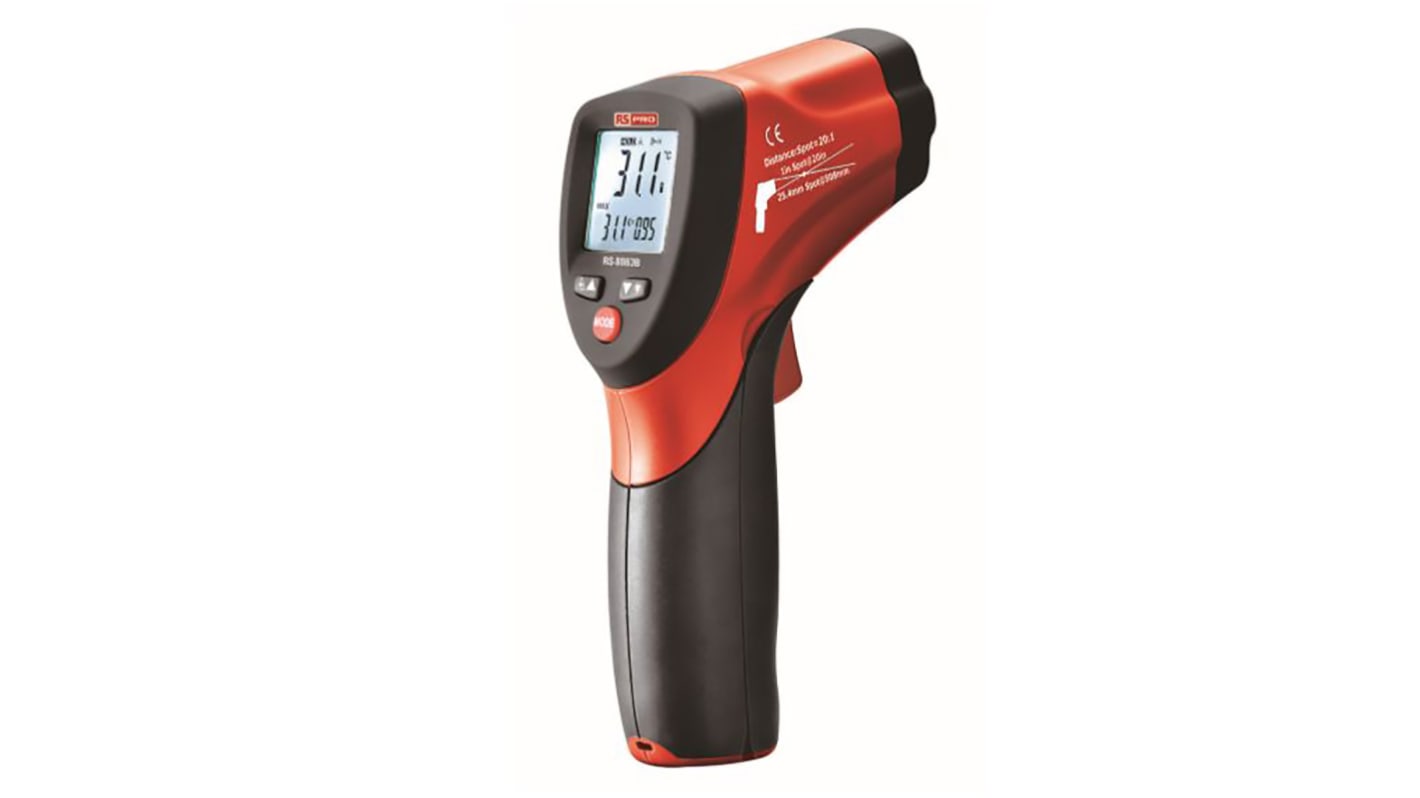 RS PRO Infrared Thermometer, ±1.8 °F, ±1 °C Accuracy, °C and °F Measurements With RS Calibration