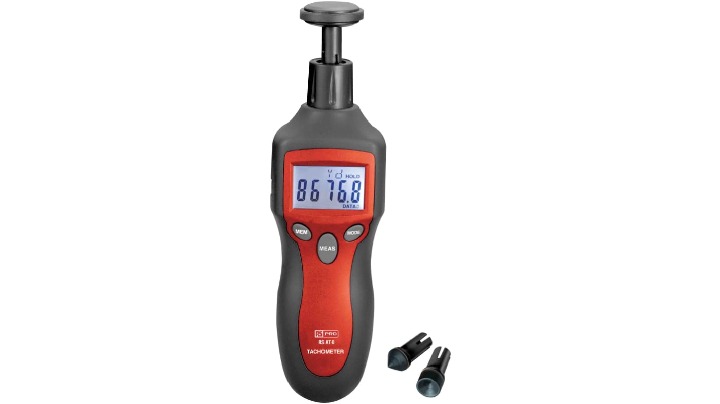 RS PRO, ±0,05 % + 1 Stelle LCD Tachometer, DKD/DAkkS-kalibriert