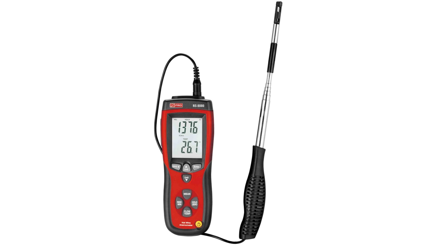 Anemometr Proudění vzduchu, rychlost vzduchu, teplota, číslo modelu: DT-8880, ISOCAL