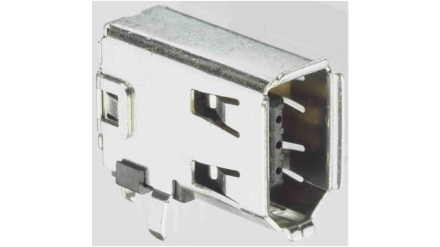 Conector Firewire Molex 53460-0639, 6 contactos, Ángulo de 90° , Montaje en orificio pasante, Hembra