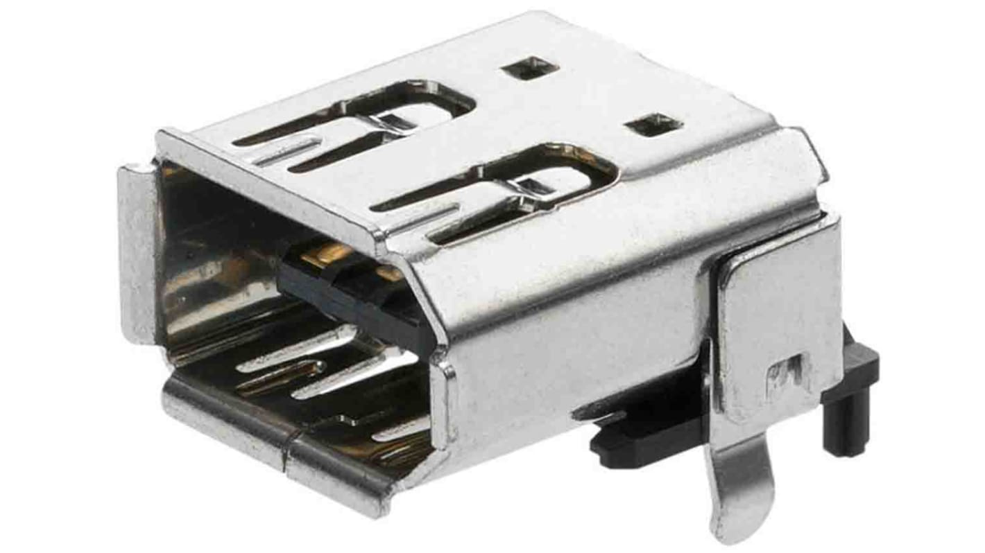 Conector Firewire Molex 53462-0001, 6 contactos, Ángulo de 90° , Montaje Superficial, Hembra