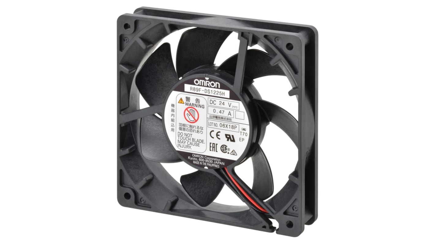 Ventilateur axial R89F Omron 24 V c.c., 2.5m³/min., 120 x 120 x 25mm, 4.08W