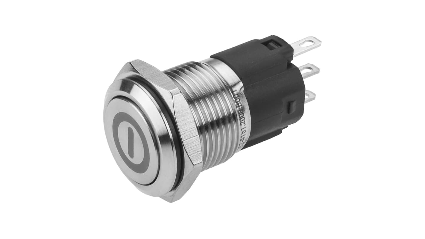 Interruptor de Botón Pulsador EAO 82, SPDT, Enclavamiento, 3 A, 240V, Montaje en Panel, IP65, IP67, , ON / OFF