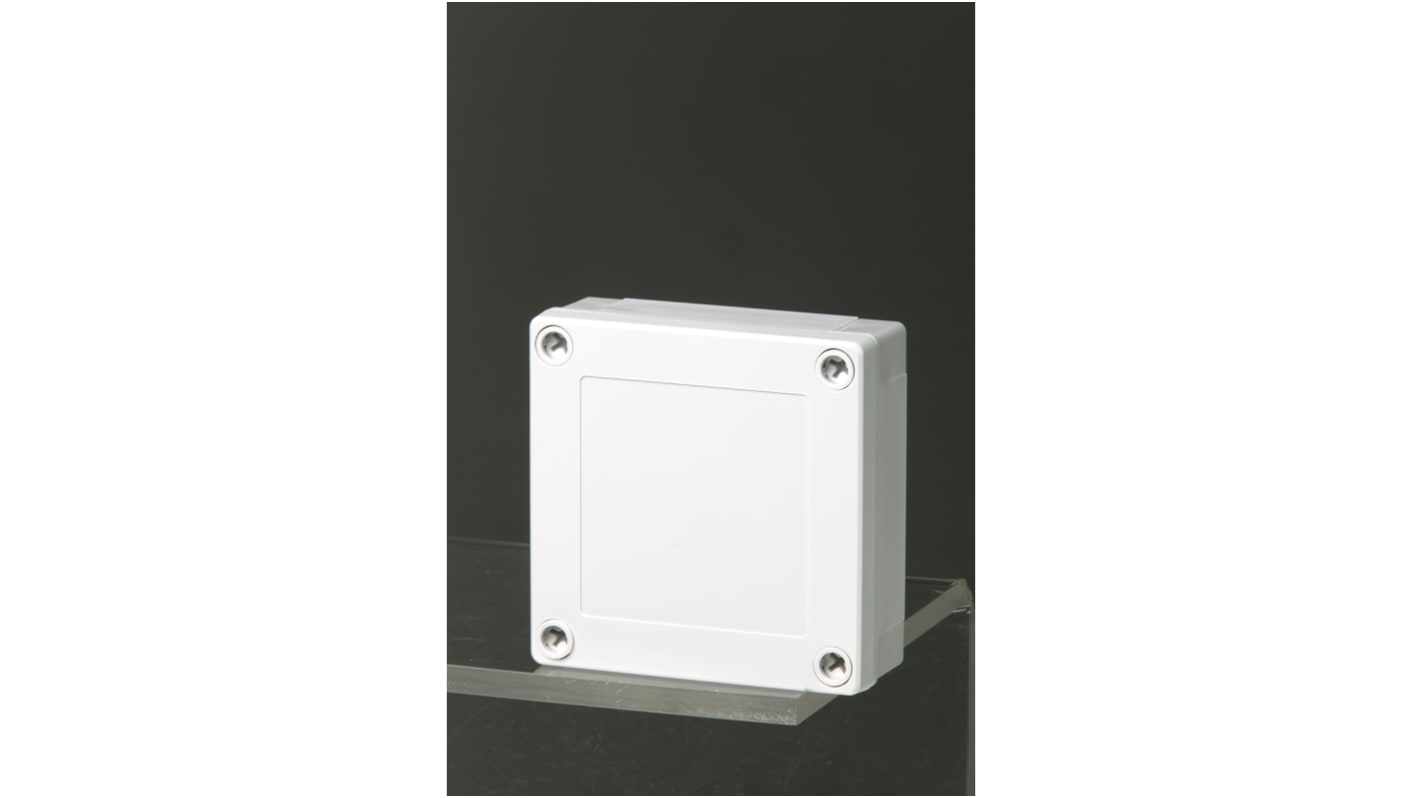 Caja Fibox de Policarbonato Gris, 100 x 100 x 35mm, IP67