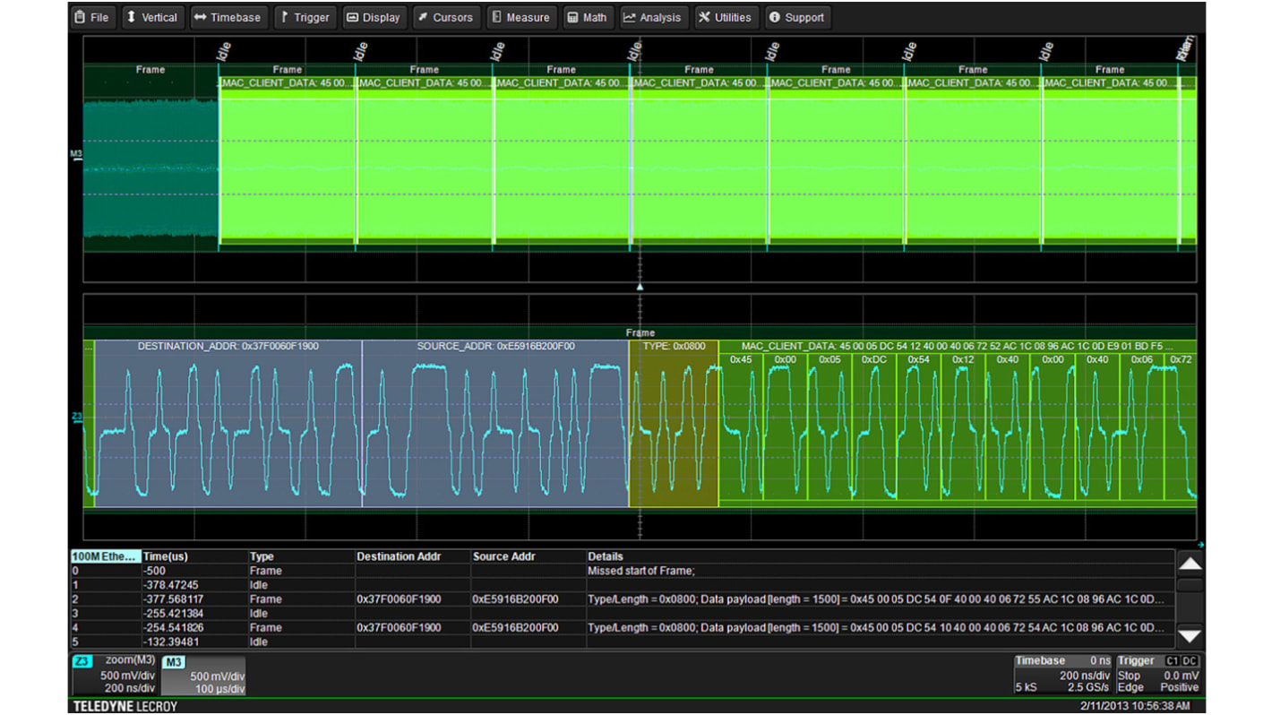 Software pro osciloskop, Software pro osciloskopy Spouštění a dekódování sběrnice Audio WS4KHD-AUDIO TD Teledyne LeCroy