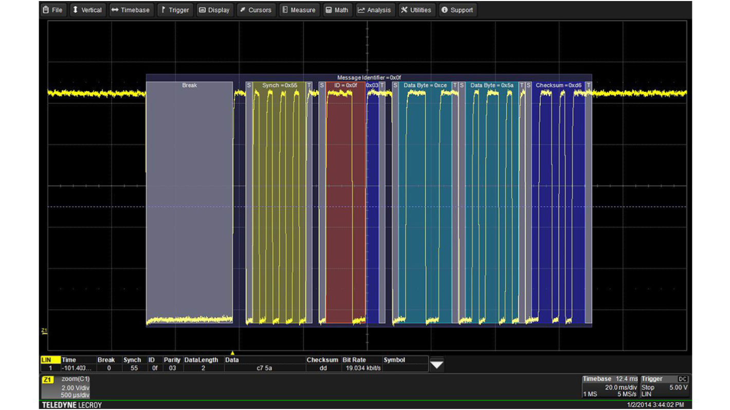 Teledyne LeCroy Oszilloskop-Software, Oszilloskop-Software, Paket für CAN, LIN-Auslösung und Dekodierung