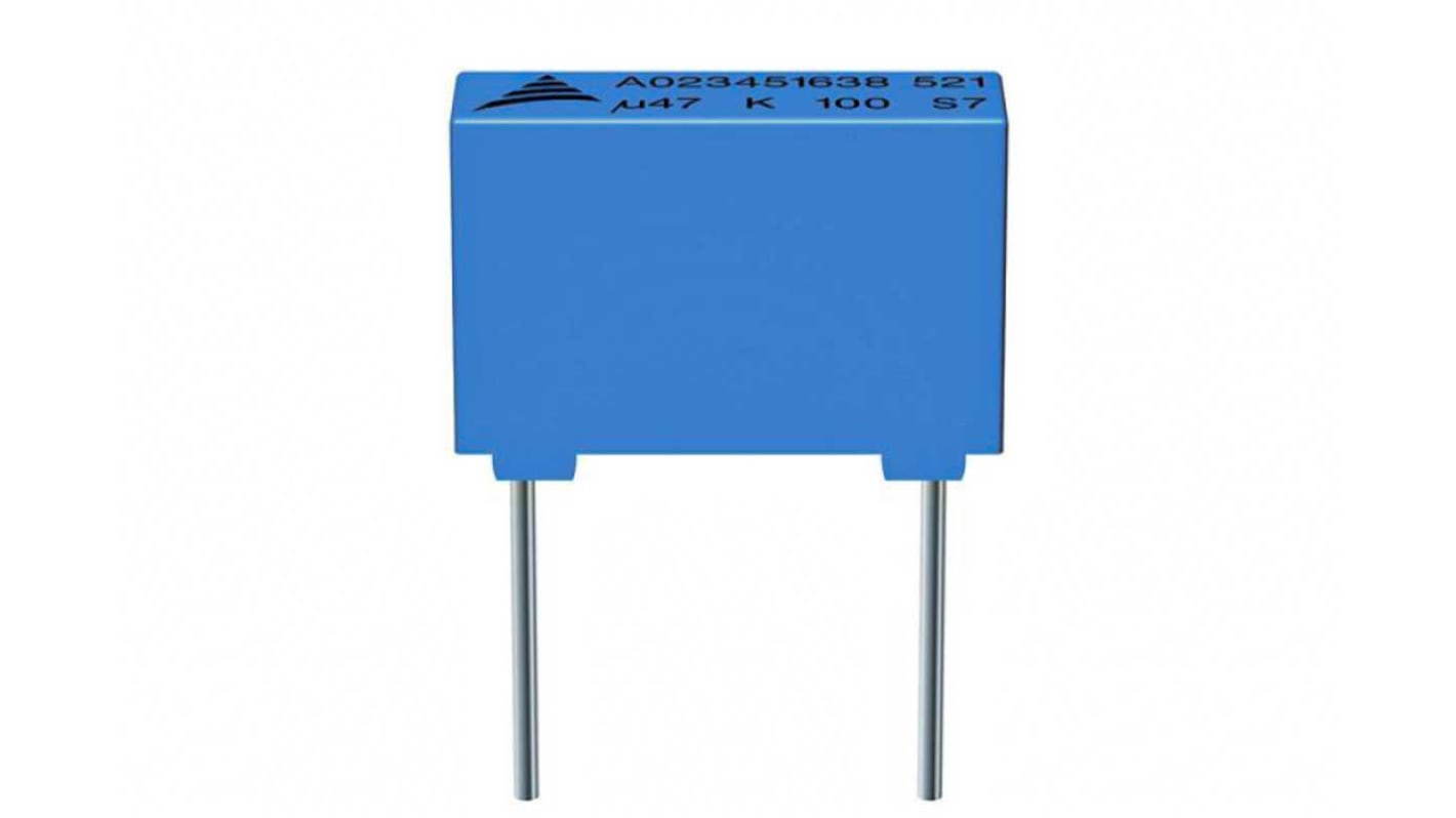 EPCOS B32521 Polyester Film Capacitor, 63 V ac, 100 V dc, ±10%, 470nF, Through Hole