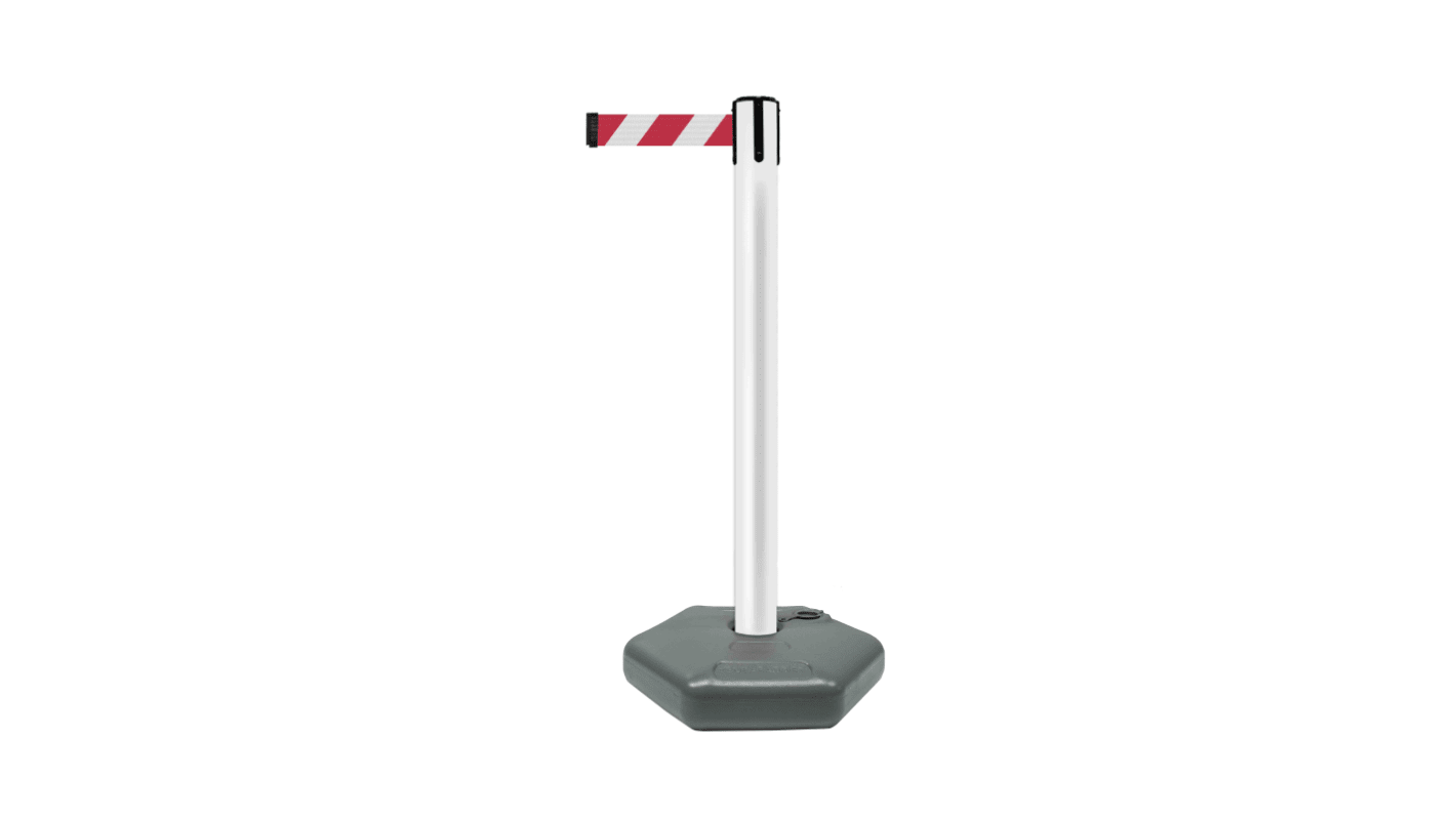 Barrière sécurité Tensator en Plastique Rouge, blanc, larg. 64mm x Haut. 945mm, Long. 3.65m