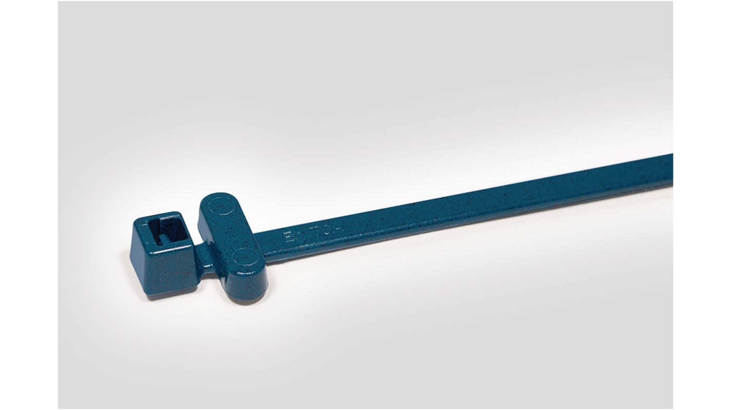 HellermannTyton Cable Tie, 200mm x 4.6 mm, Blue Polyamide 6.6 (PA66), Pk-100