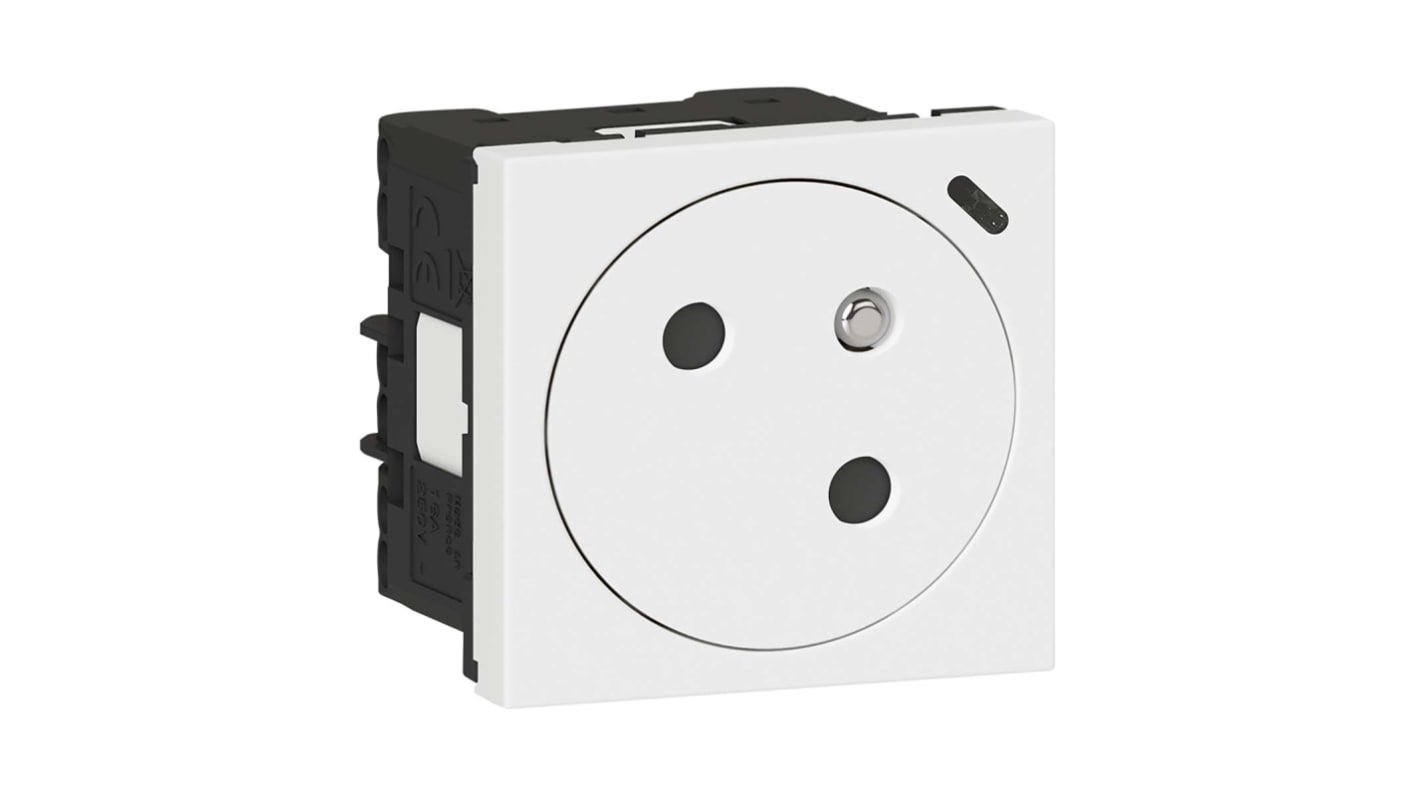 077125L Legrand White 1 Gang Plug Socket, 16A, Indoor Use RS