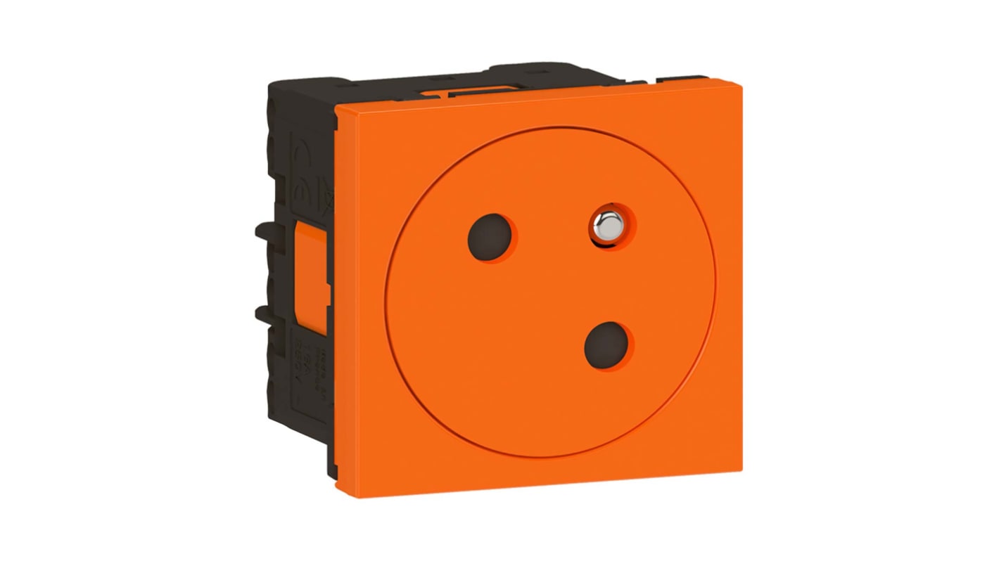 Legrand Orange 1 Gang Plug Socket, 16A, Indoor Use