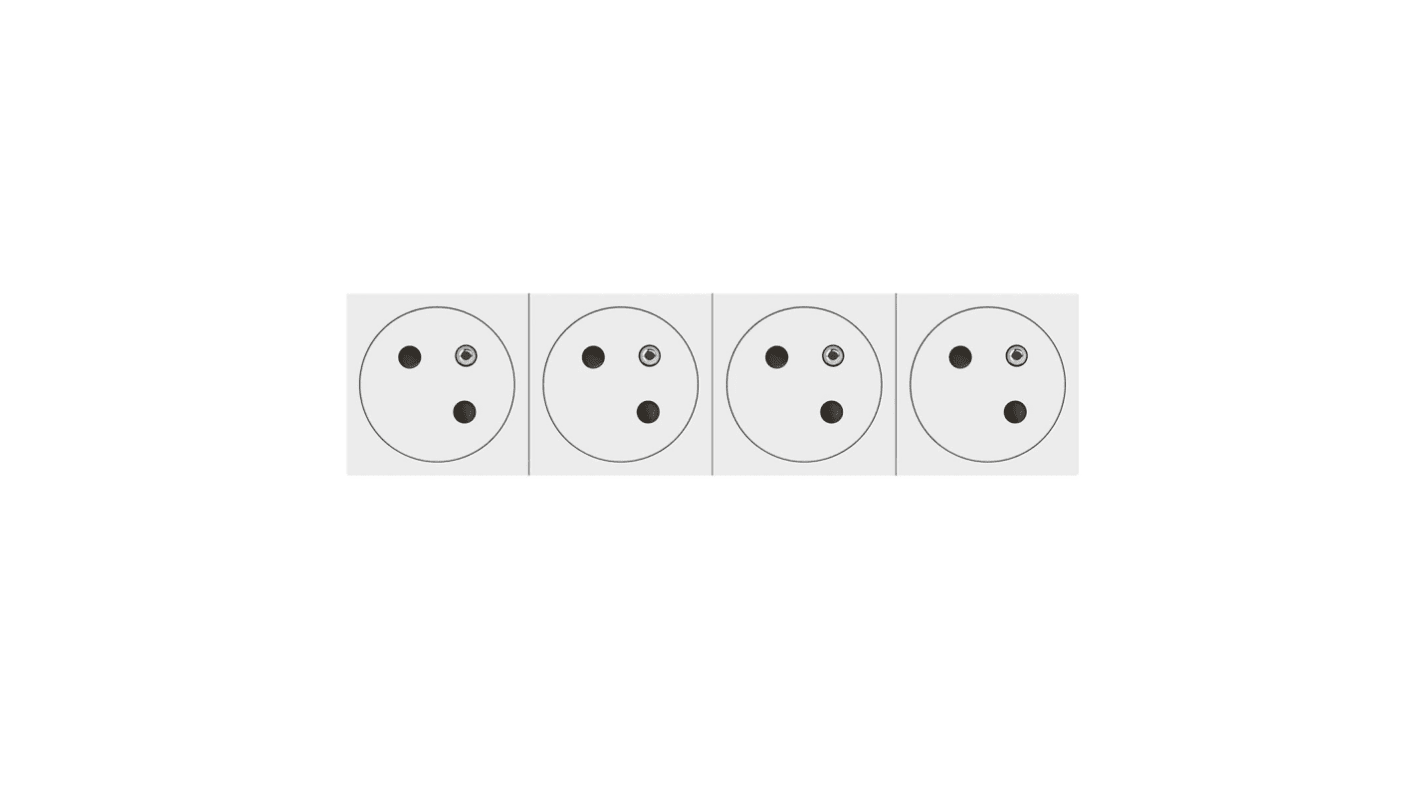 Legrand White 4 Gang Plug Socket, 16A, Indoor Use