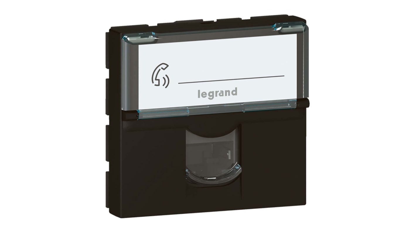 Módulo de conector hembra RJ Legrand Cat6 1 vía vías STP Recto Negro