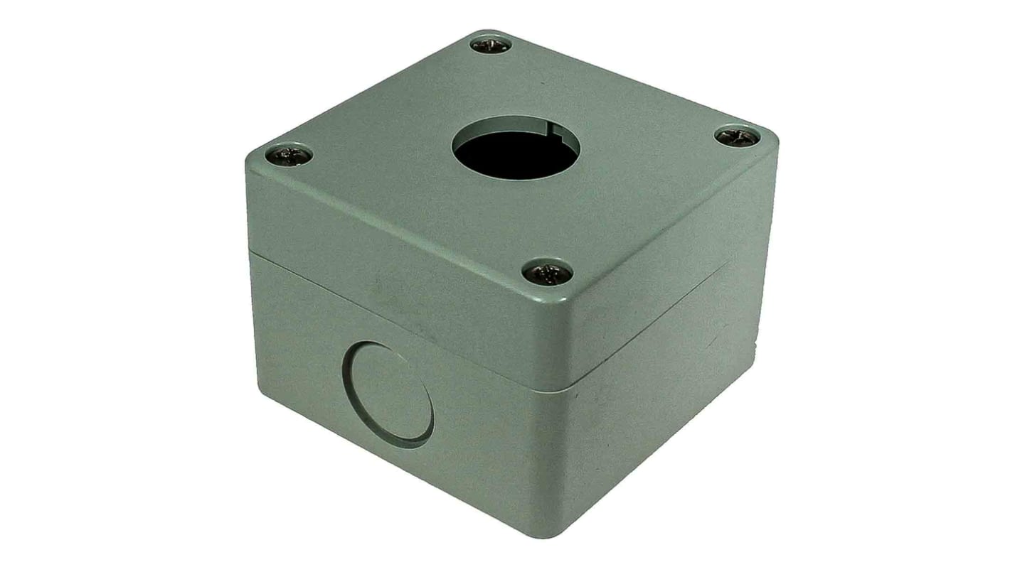 RS PRO Grey ABS Push Button Enclosure - 1 Hole 22mm Diameter