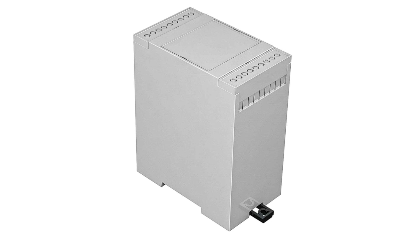 RS PRO Solid Top Enclosure Type, 90 x 53 x 114mm, Polycarbonate DIN Rail Enclosure Kit