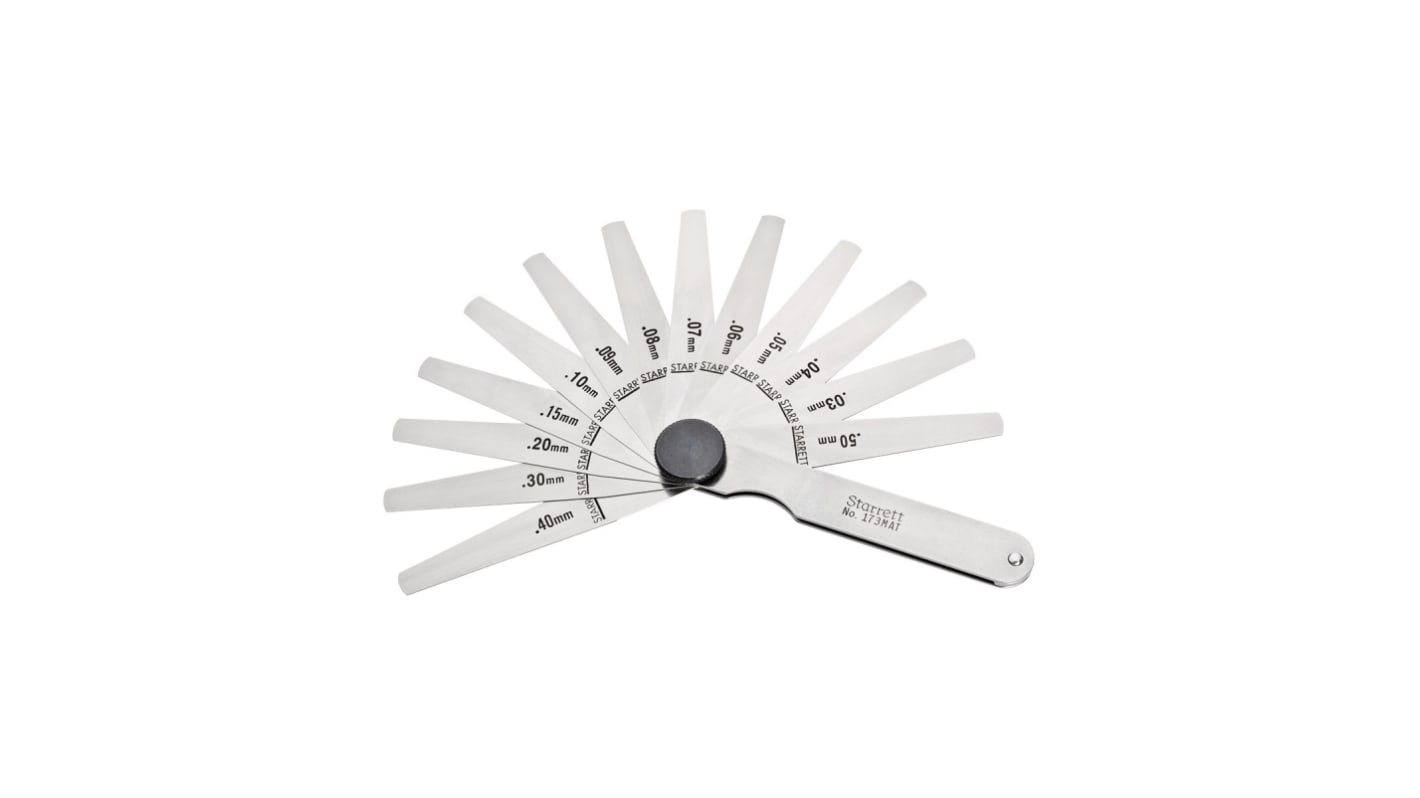 Starrett 173 MAT Steel Feeler Gauge, 13 Blades RS