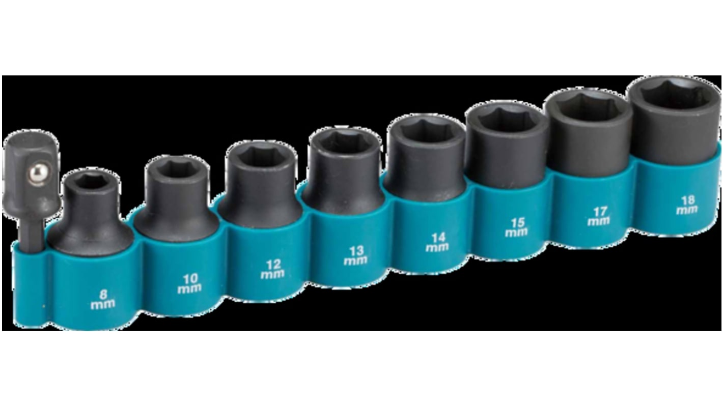 Makita 9-Piece Metric 1/2 in Impact Socket Set , 6 point