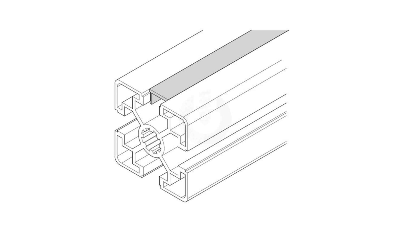 Perfil de cubrimiento Bosch Rexroth MGE de Aluminio Natural de 2m, para usar con ranura de 10mm, perfil de 40 mm, 45
