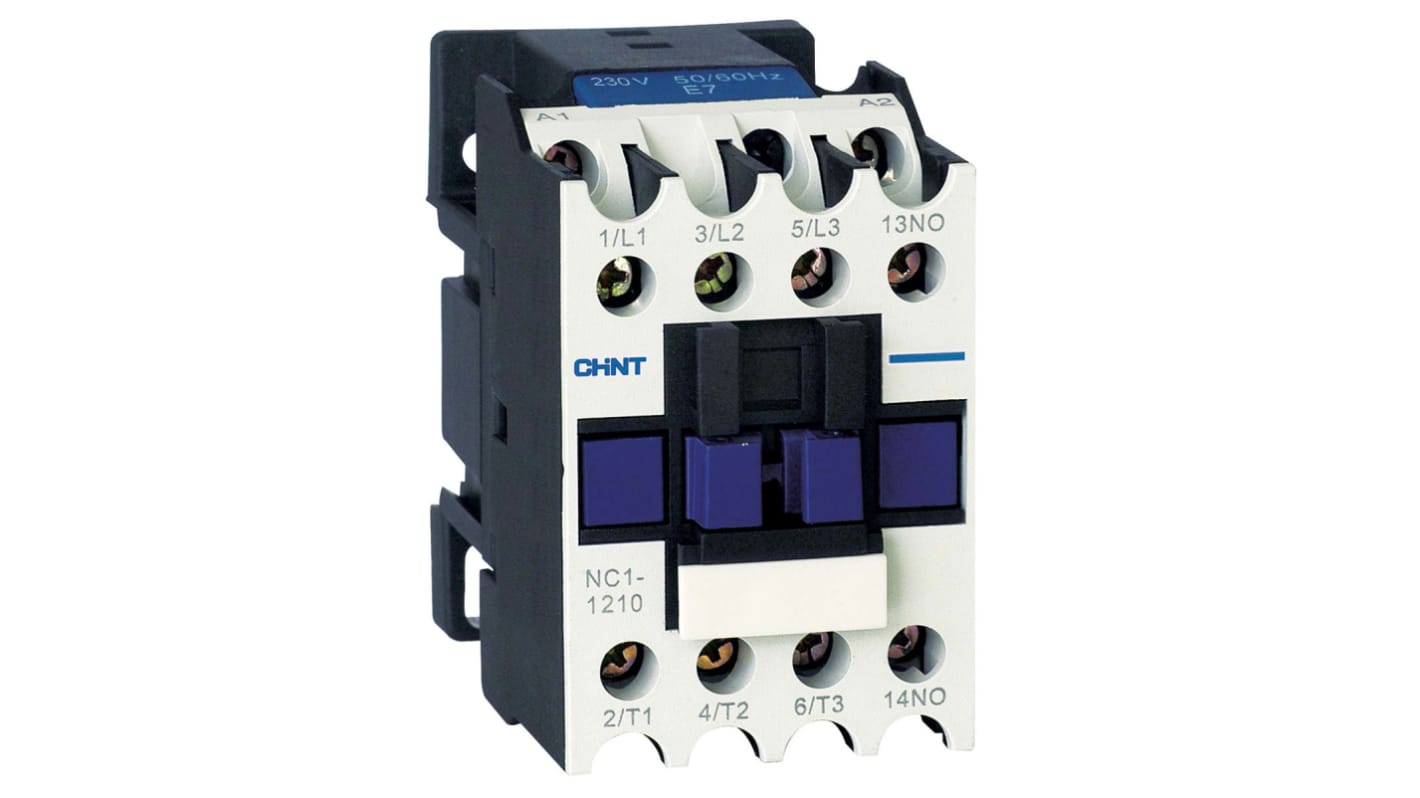 Contacteur CHINT série NC1, 3 pôles , 1 NO, 12 A, 230 V c.a., 5,5 kW